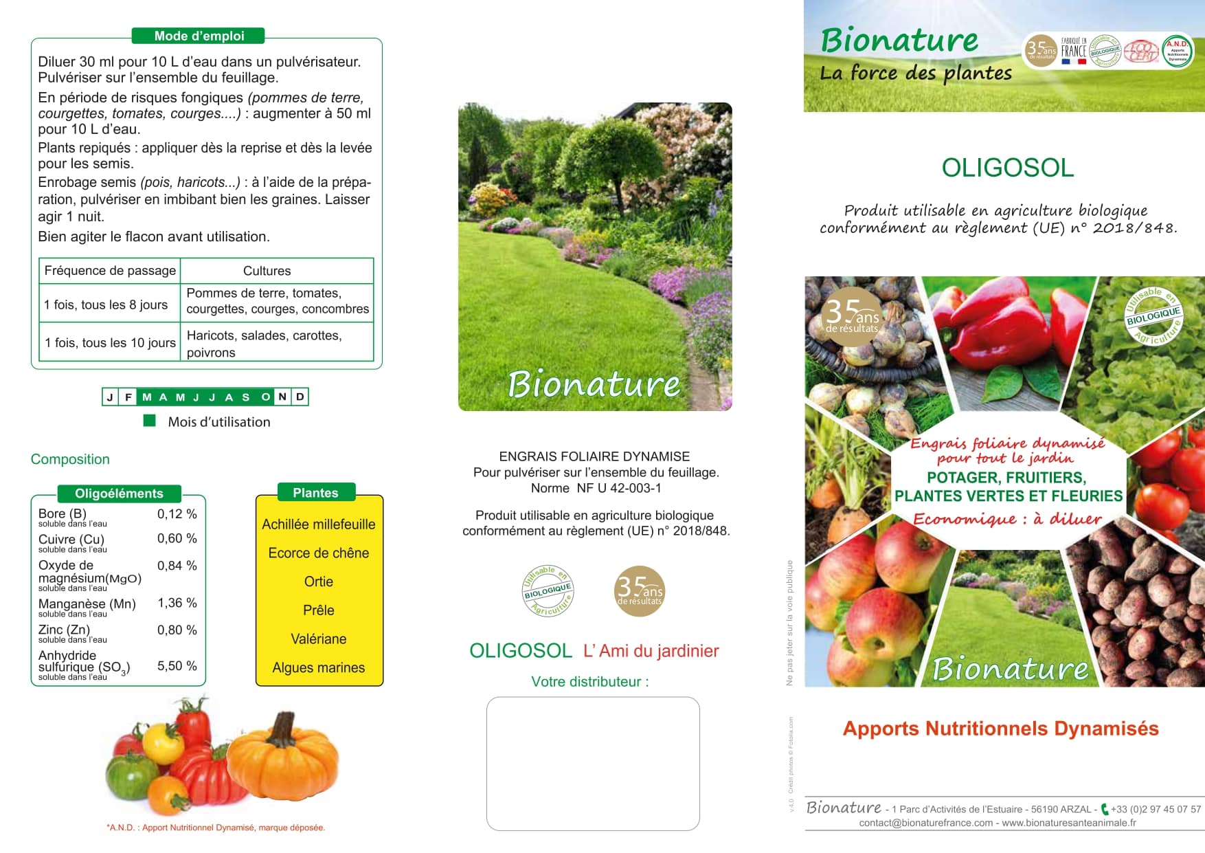 thumbnail of Dépliant face extérieure OLIGOSOL JARDIN 2022